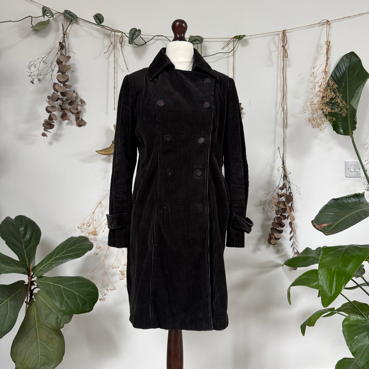 Black cord coat - size M