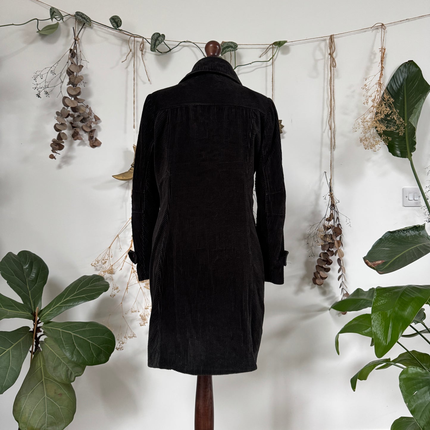 Black cord coat - size M