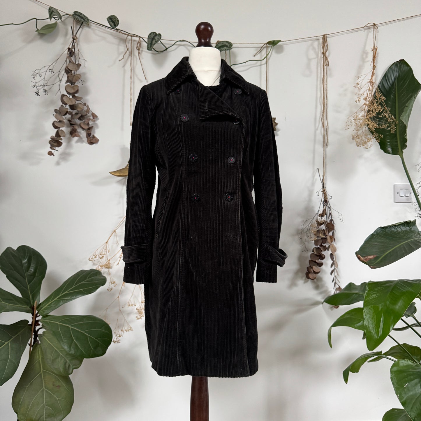 Black cord coat - size M