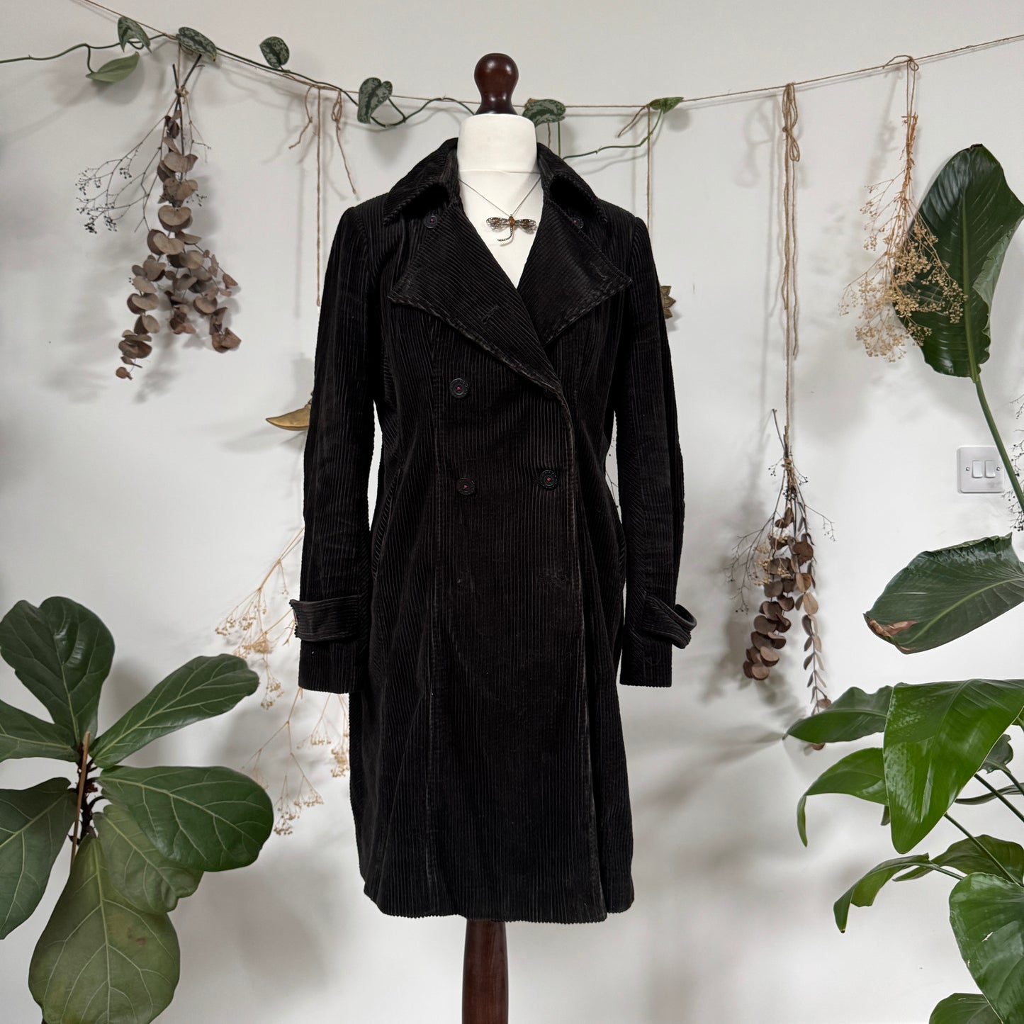 Black cord coat - size M