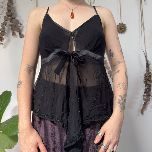 Black floaty cami - size L