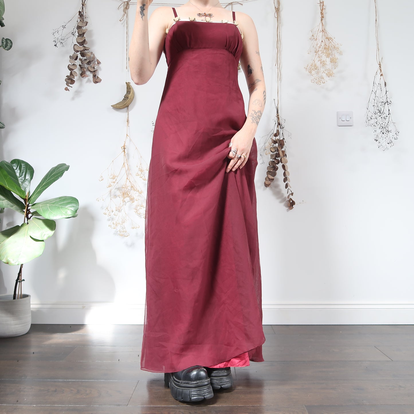 Burgundy dress - size S
