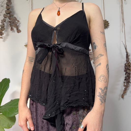 Black floaty cami - size L