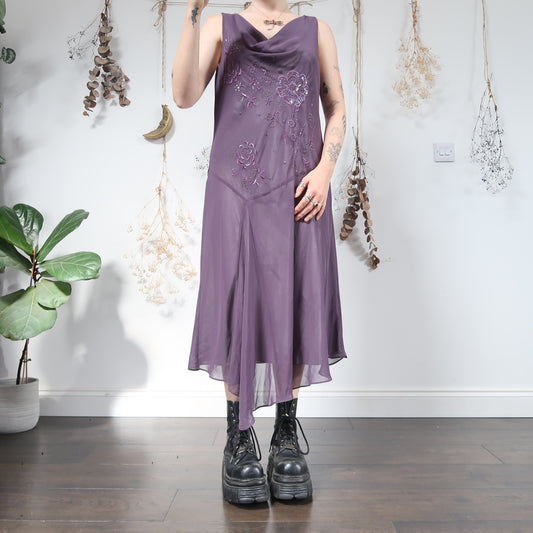 Purple beaded dress - size L