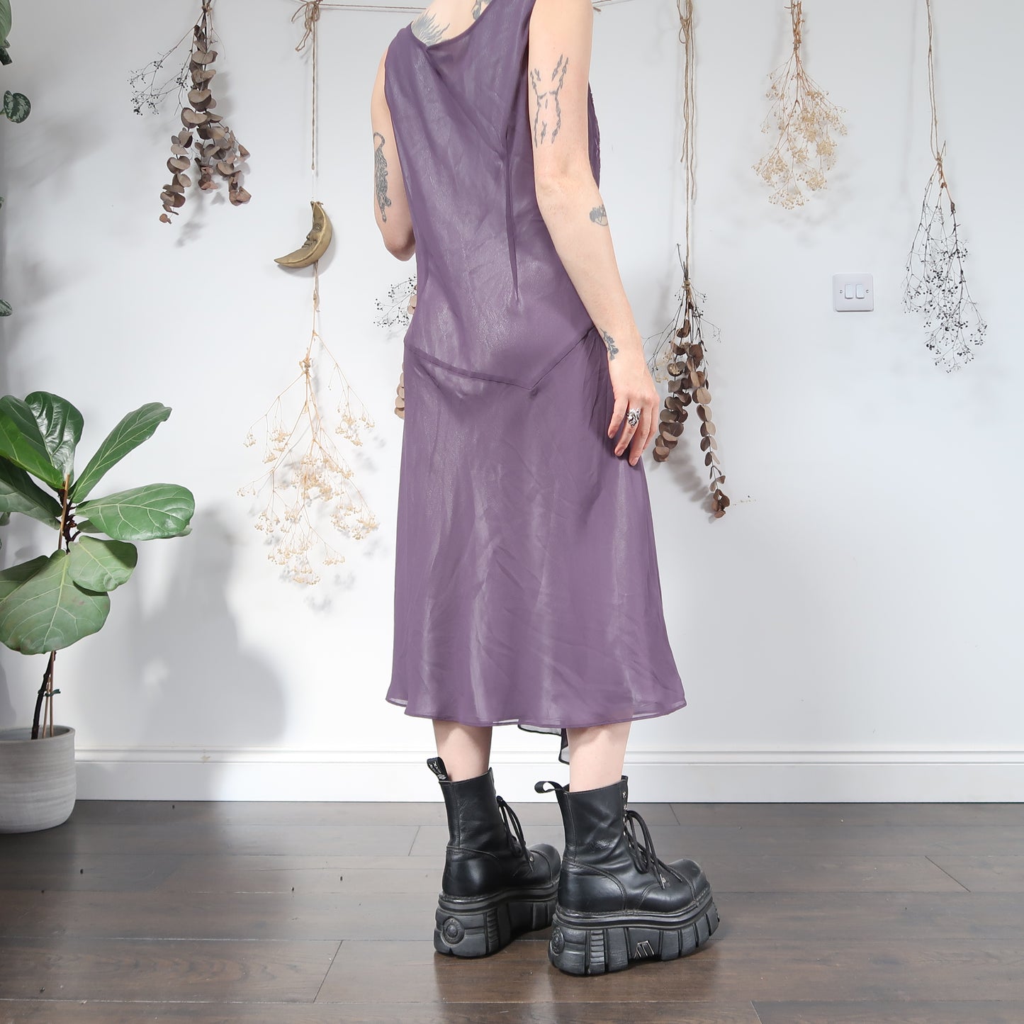 Purple beaded dress - size L