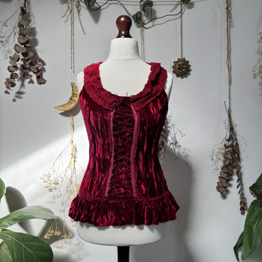 Red velvet top - size M