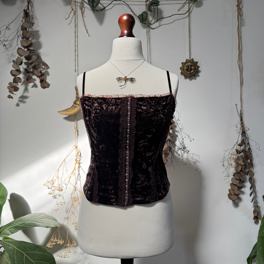 Velvet hook and eye top - size S/M