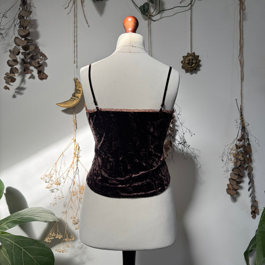 Velvet hook and eye top - size S/M