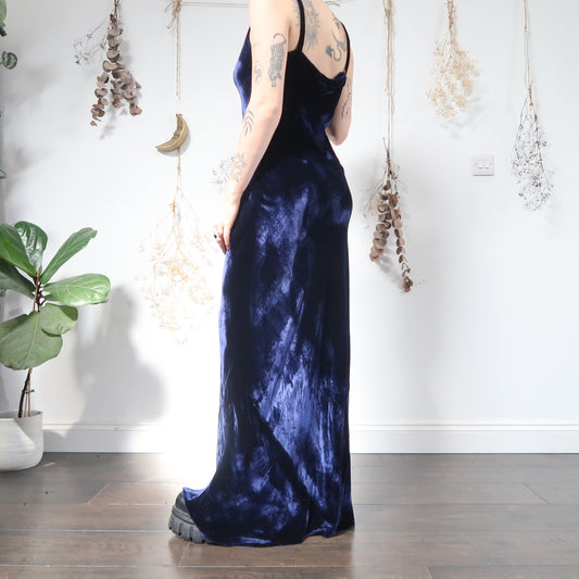 Midnight blue velvet dress - size M