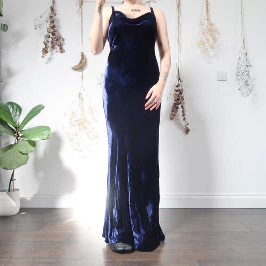 Midnight blue velvet dress - size M