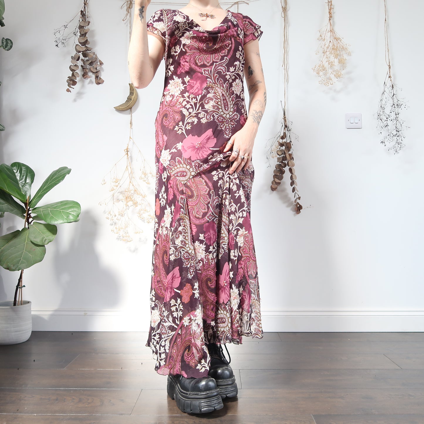 Purple floral dress - size M