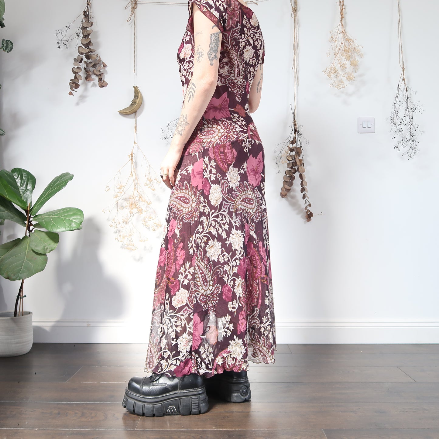Purple floral dress - size M