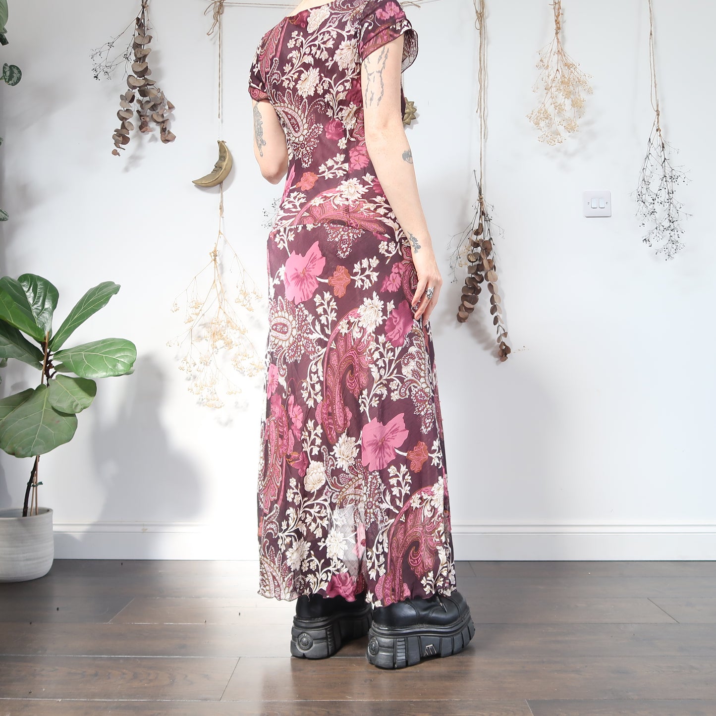 Purple floral dress - size M