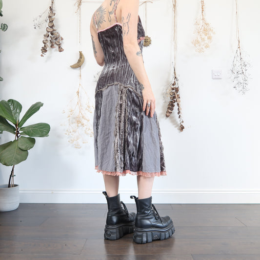 Grey velvet dress - size M