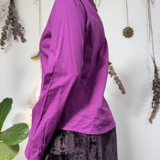 Purple ruched shirt - size L