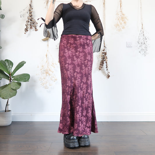 Purple floral skirt - size L