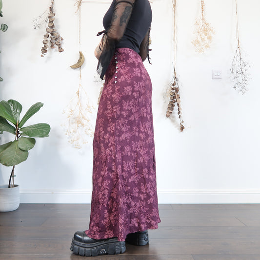 Purple floral skirt - size L