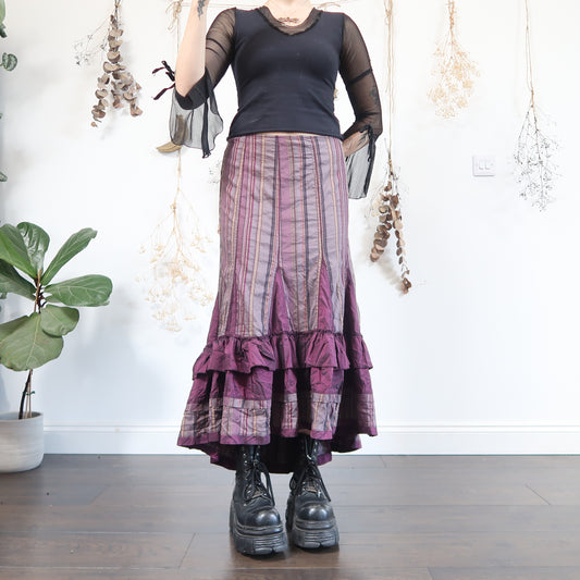 Purple striped skirt - size L