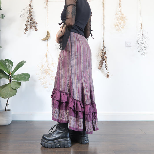 Purple striped skirt - size L