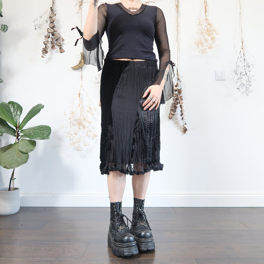 Black velvet skirt - size S
