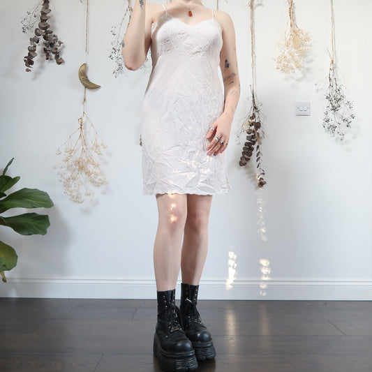 White silk slip dress - size M