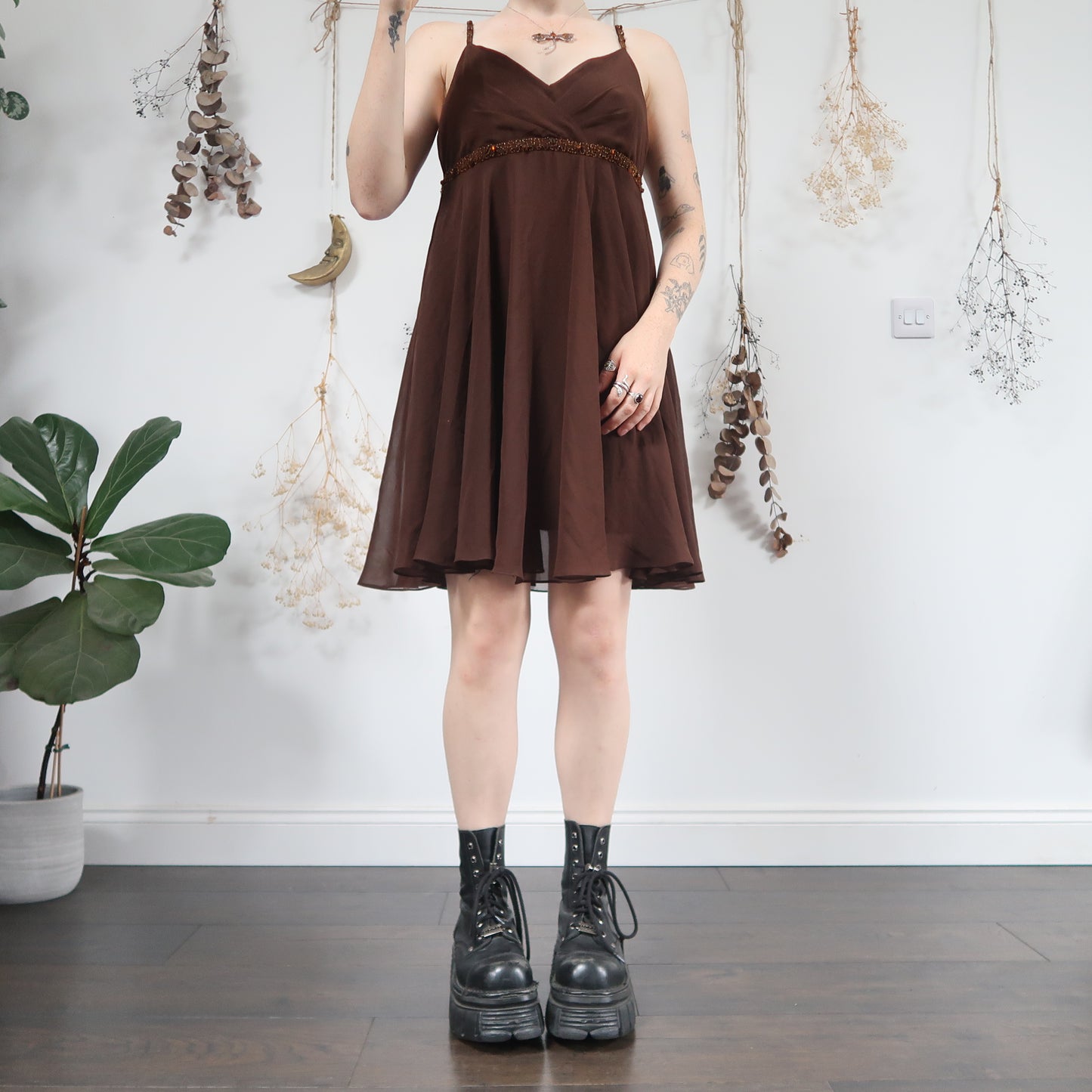 Brown mini dress - size M