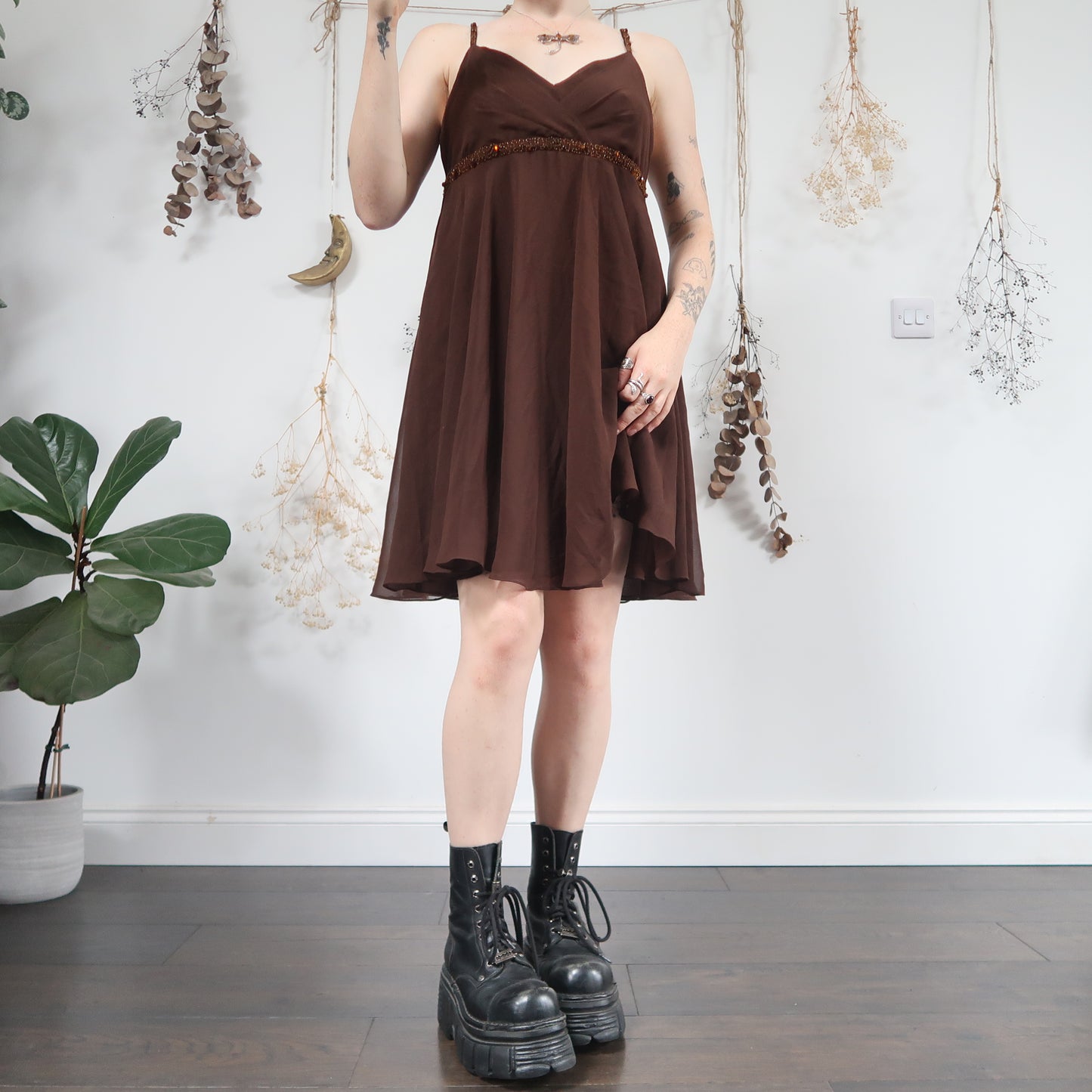 Brown mini dress - size M