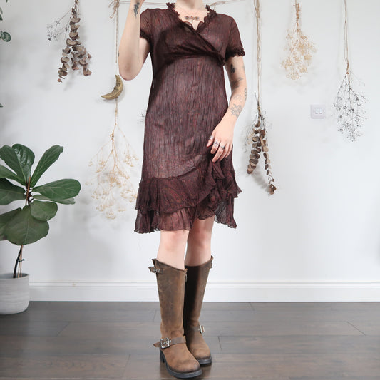 Sheer paisley dress - size M