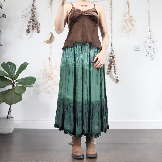 Teal tiered skirt - size S/M