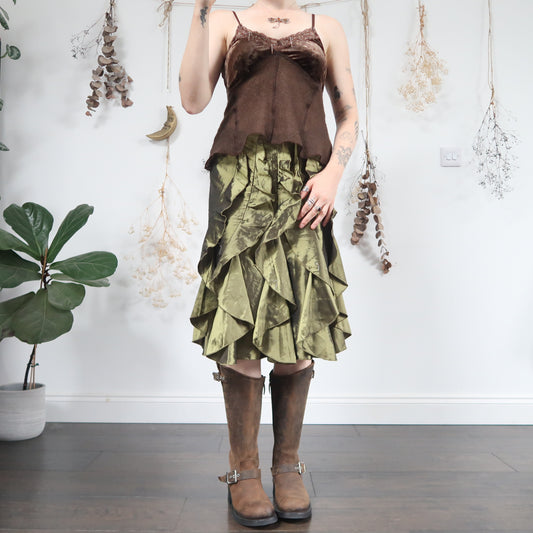 Iridescent green skirt - size M