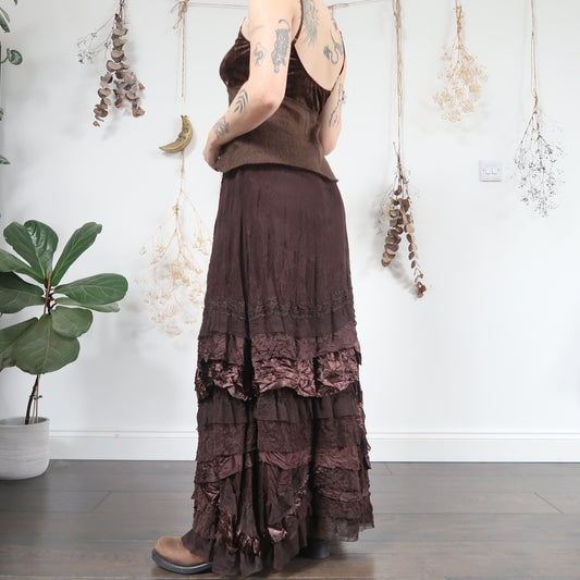 Brown mesh skirt - size L