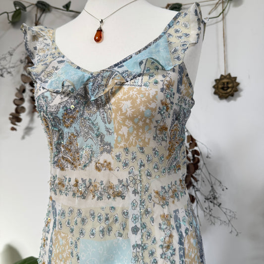 Blue floral dress - size M