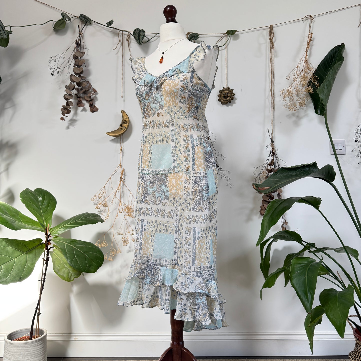 Blue floral dress - size M