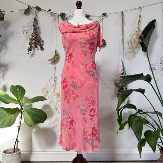 Pink silk dress - size M