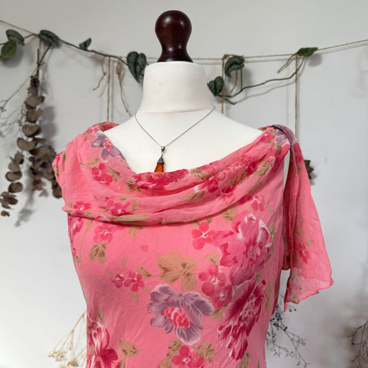 Pink silk dress - size M