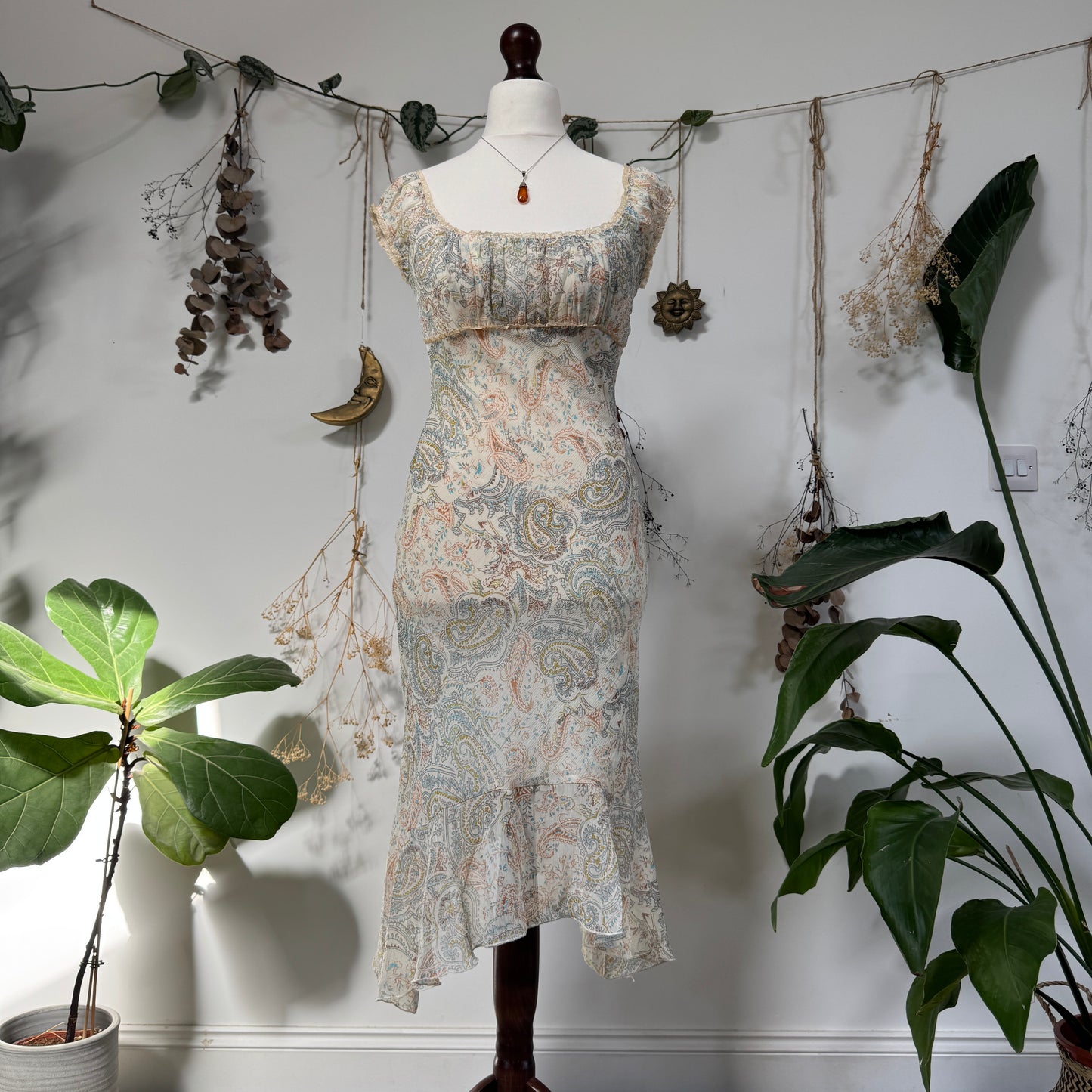 Paisley milkmaid dress - size S