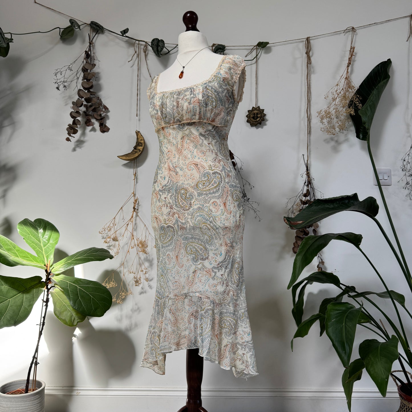 Paisley milkmaid dress - size S