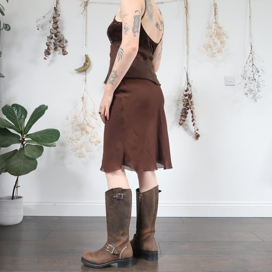 Brown midi skirt - size S