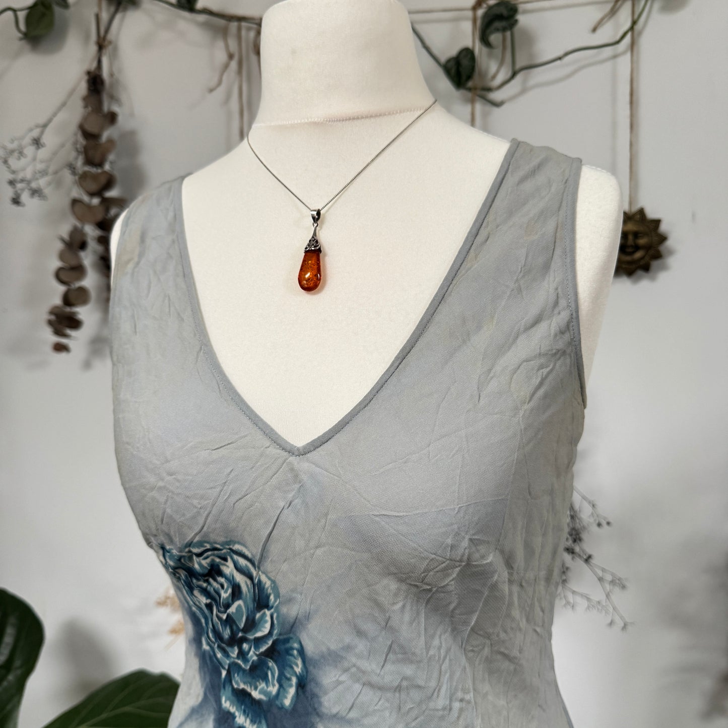 Blue floral dress - size M