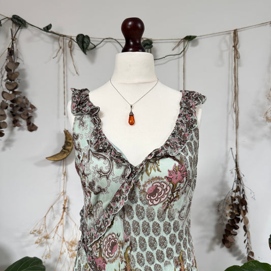 Silk paisley dress - size M