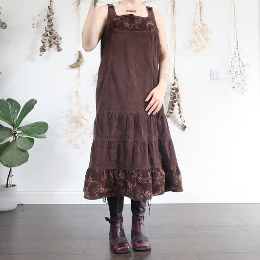 Brown cord dress - size L