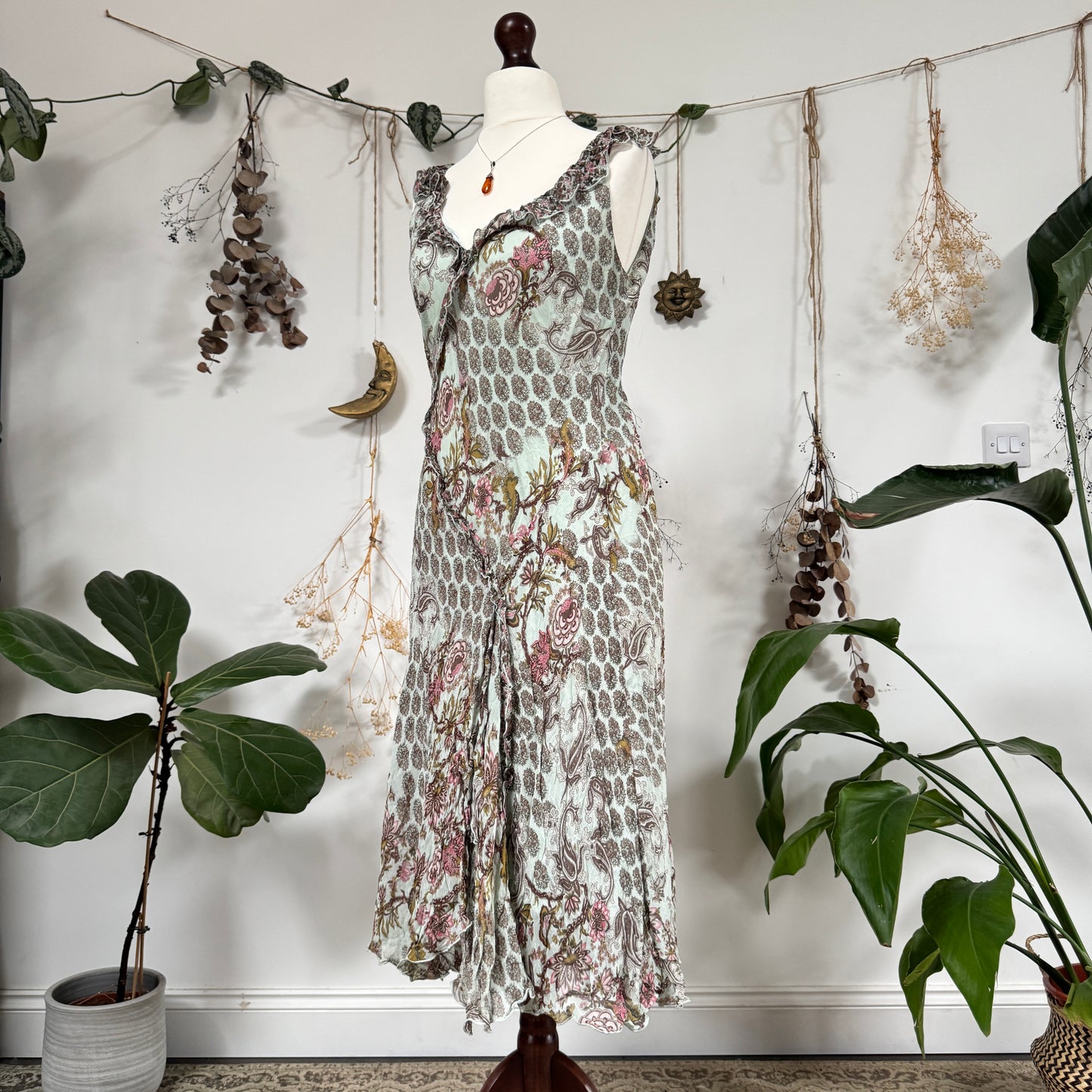 Silk paisley dress - size M