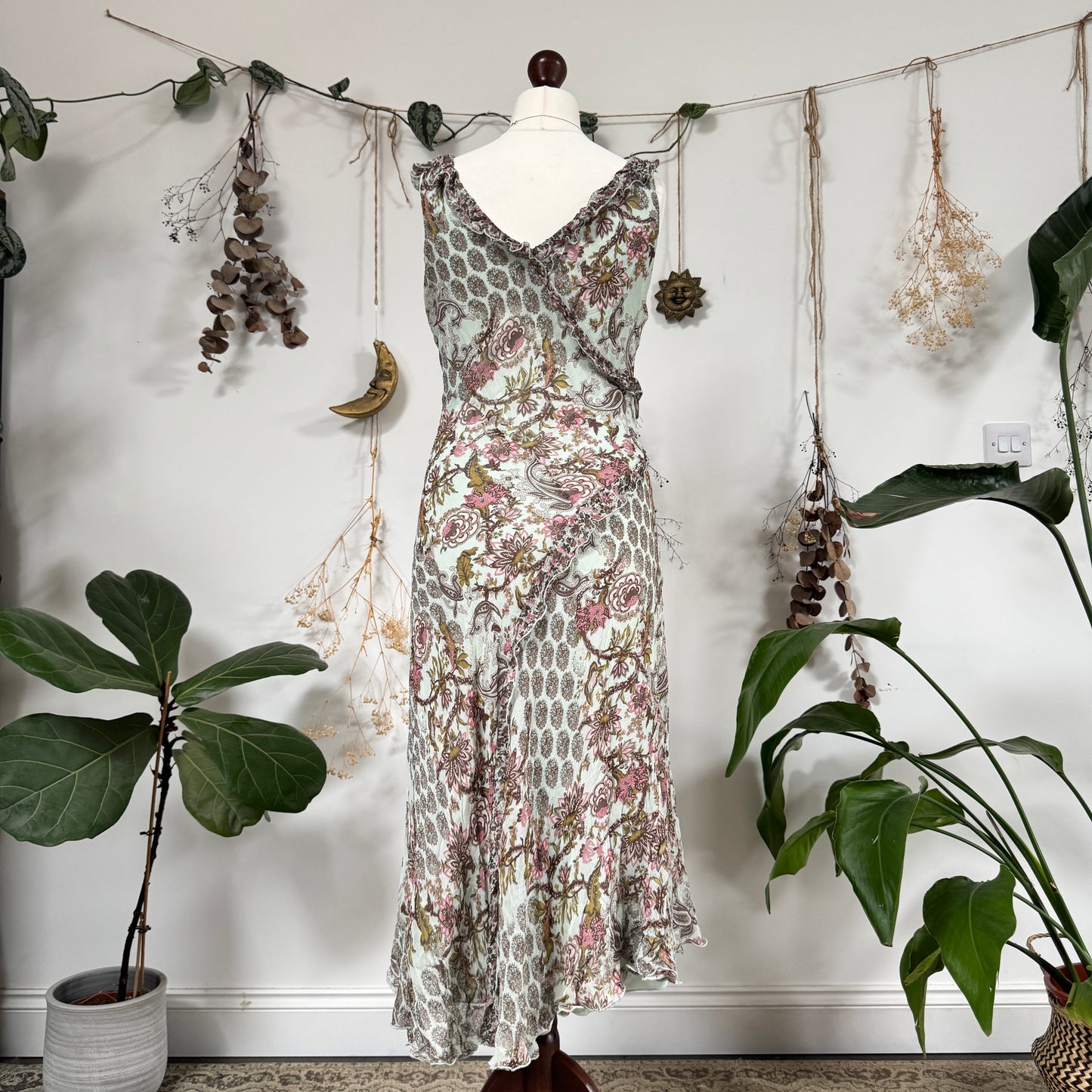 Silk paisley dress - size M