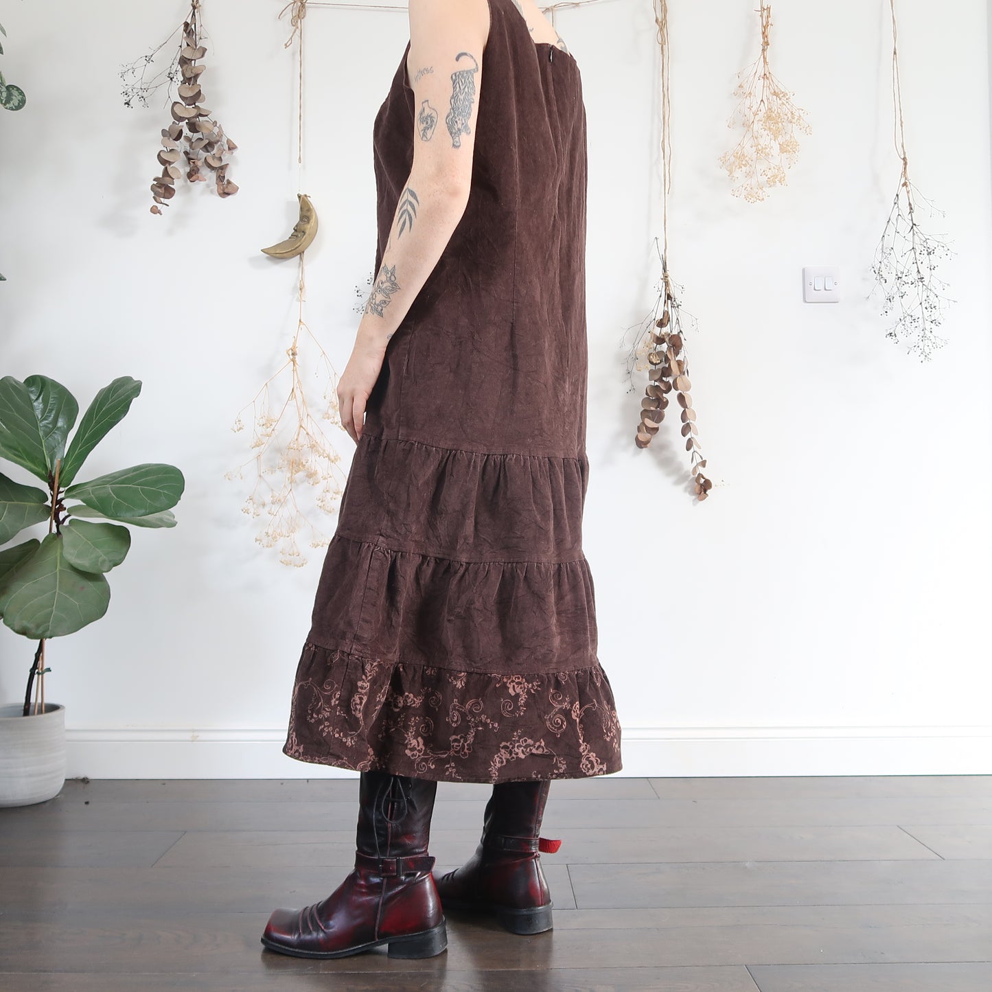 Brown cord dress - size L
