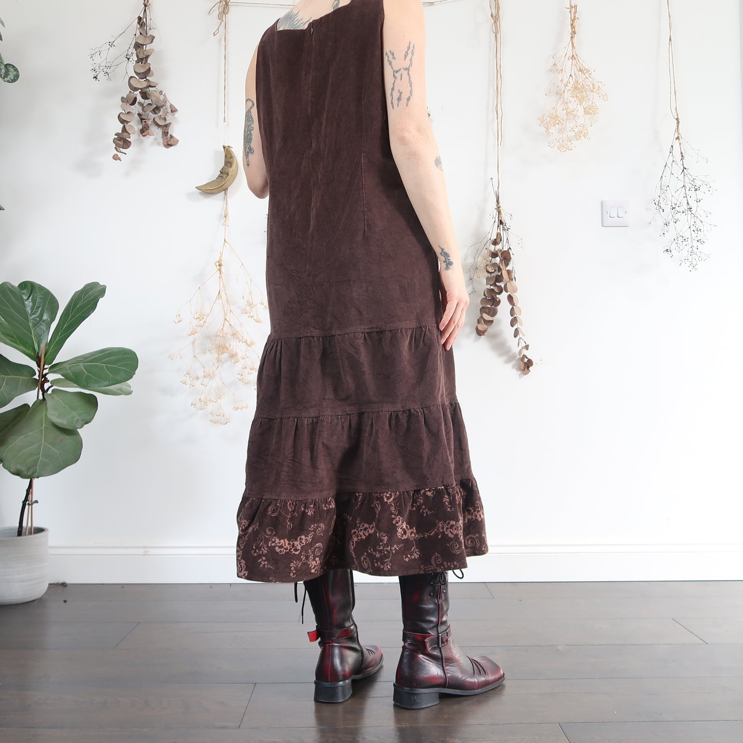 Brown cord dress - size L