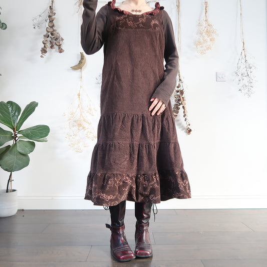 Brown cord dress - size L