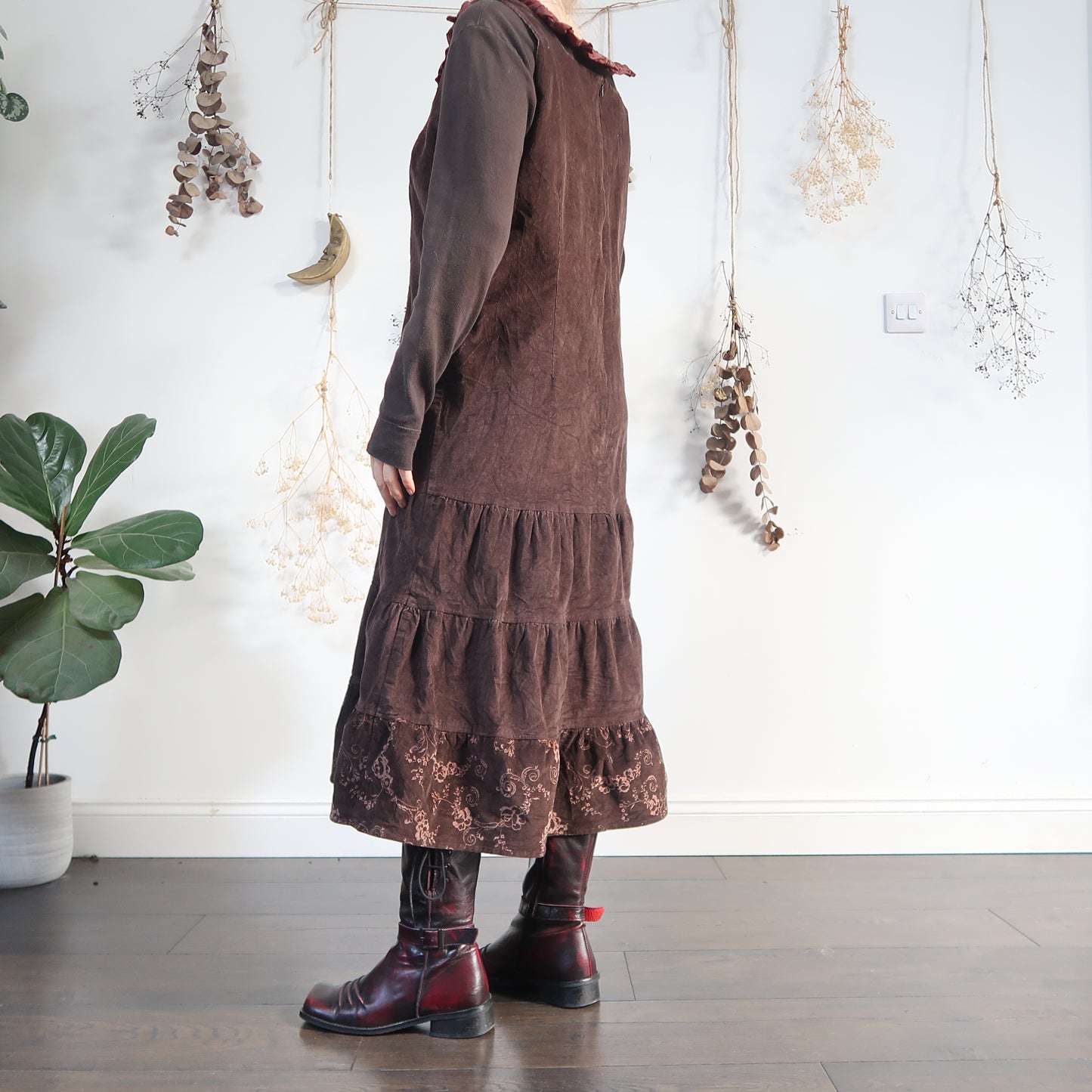 Brown cord dress - size L