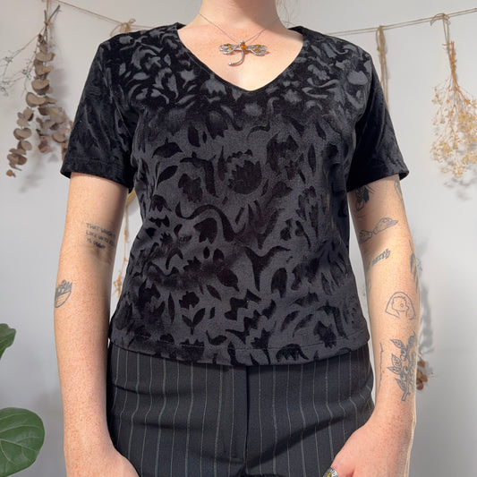 Black velvet tshirt - size M/L