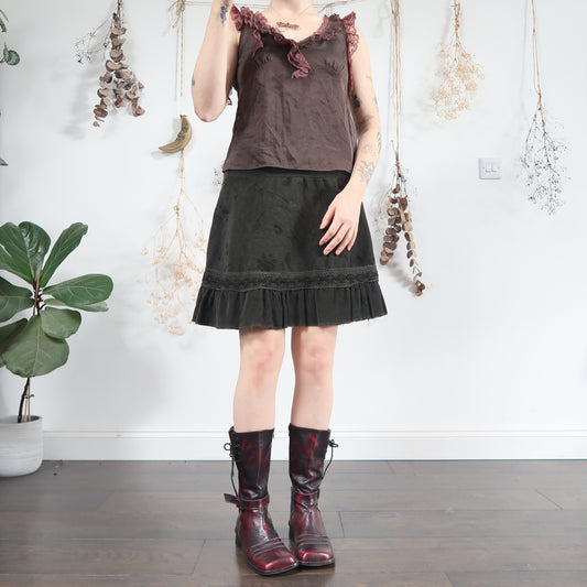 Khaki cord skirt - size M