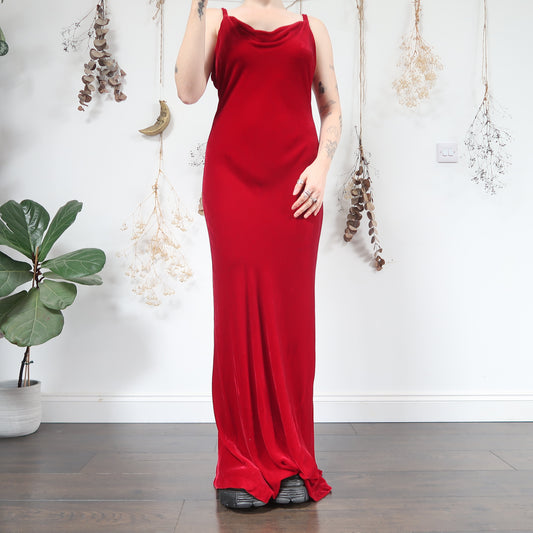 Red velvet dress - size M/L